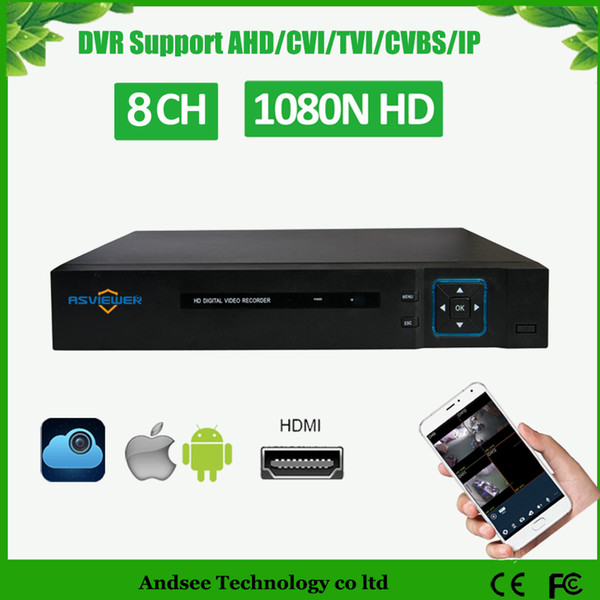 1080N 5 IN1 hybrid 8CH Video Recorder Support 8ch AHD/TVI HVR Onvif 2.4 IP cameras CCTV DVR 4ch audio and HDMI port