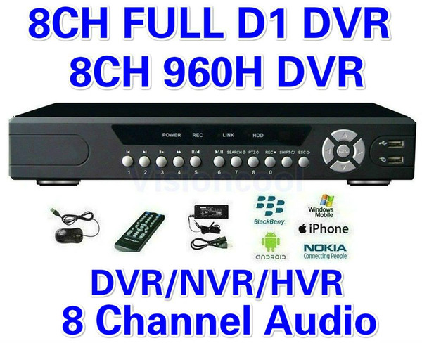 CCTV 8CH Full D1 H.264 DVR Standalone 960H DVR SDVR/HVR/NVR Security System 1080P HDMI Output DVR PTZ support + Free Shipment