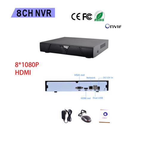 8CH CCTV NVR 1080P H.264 Network Video Recorder Support CMS ONVIF 2.0 system