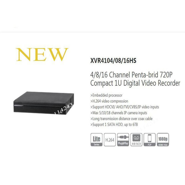 DAHUA 4/8/16 Channel Penta-brid 720P Compact 1U Digital Video Recorder Without Logo XVR4104HS/XVR4108HS/XVR4116HS