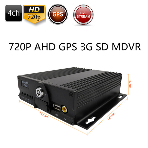 4CH H.264 AHD 720P Dual SD Mobile DVR With GPS 3G 512GB Vehicle MDVR CCTV Video Surveillance Recorder for bus truck van car(3G+GPS+RJ45)