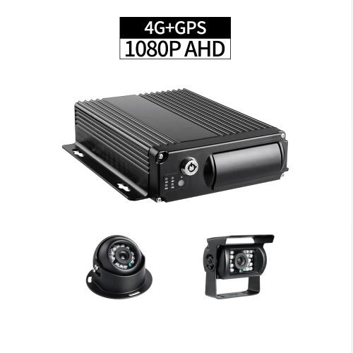 4CH 1080P SD Card Mobile Truck DVR Kit 4G LTE GPS Positioning with 2.0MP Front/Rear View Waterproof CCTV Car Camera for Taxi Bus