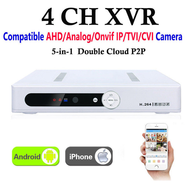 New CCTV 4Channel XVR Video Recorder All HD 1080P 4CH Super DVR Recording 5-in-1 support AHD/Analog/Onvif IP/TVI/CVI Camera