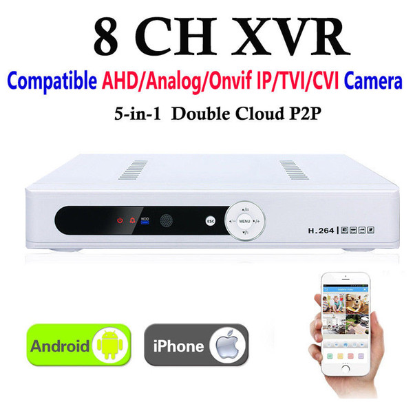 New CCTV 8Channel XVR Video Recorder All HD 1080P 8CH Super DVR Recording 5-in-1 support AHD/Analog/Onvif IP/TVI/CVI Camera