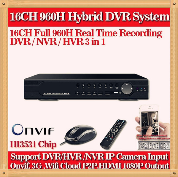 CIA-home surveillance 16ch full 960H D1 realtime recording security HI3531 DVR HDMI 1080P CCTV DVR NVR HVR video Recorder 16 channel