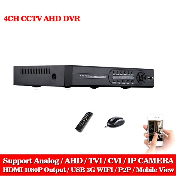 AHD-NH DVR 4 channel HDMI 1080P 960P 720P 4ch Hybrid AHD DVR HVR NVR Onvif for security ip camera P2P function CCTV DVR Recorder