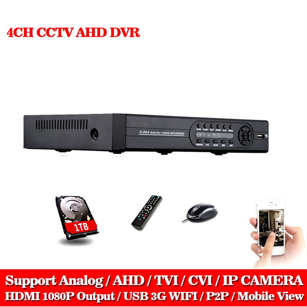 AHD DVR 4CH 1080N CCTV wifi DVR for home surveillance HDMI 1080P security standalone Hybrid DVR NVR ONVIF Digital Video Recorder