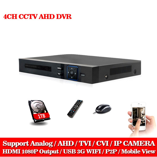 LLNIVISION AHD CCTV 4CH DVR HDMI 1080p Digital Video Recorder DVR For Security CCTV Camera System PTZ Camera with 1TB Hard disk