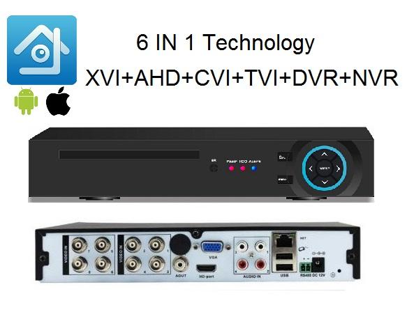 Xmeye app 6IN1 8CH 1080N@12FPS/CH AHD DVR NVR XVR CCTV 1080P HDMI output Hybrid Security Recorder Onvif RS485 Coxial Control P2P Cloud