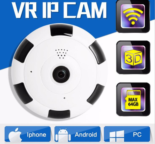 HD 1080P WiFi IP Camera 360 Degree 960P Fisheye Panoramic CCTV Camera Video Storage 64GB Remote IR-CUT Onvif Audio-in