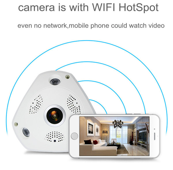 360 Degree IP Camera HD 1.3MP Fish Eye 3D Panoramic WIFI Wireless CCTV 3D VR Video IP Camera Cam Audio Remote Home Monitoring