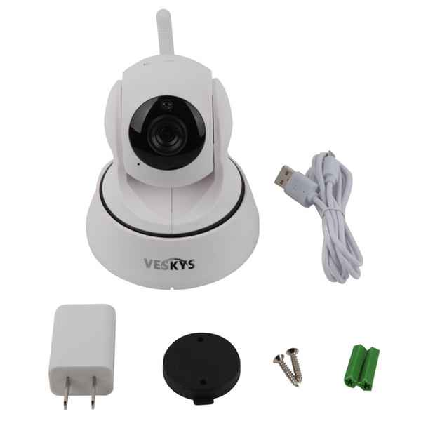 The VESKYS 720P HD 1.0MP Wi-Fi Night Vision Wireless IP Camera Smart Phone Remote Monitoring Support 64GB TF Card lends you a close, keen ey