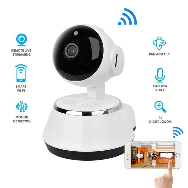 2018 Hight Quality Wireless IP Camera AX003 WIFI 720P CCTV Home Security Cam Wifi IP Camera White Support Microphone & P2P Free APP ABS