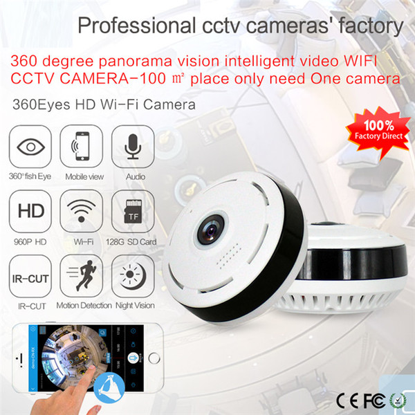 360 Degree CCTV Camera Home Security Wireless Cameras Profession Factory 960P HD Mobile View IR-Cut Night Version Motion Detection