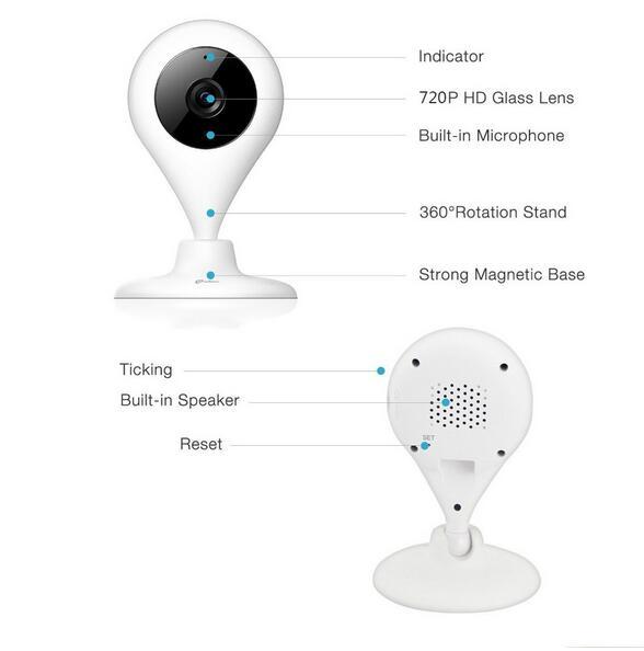 [International Edition] Original Wifi IP Camera 720P Night Vision 2-Way Audio Wireless Mini Smart Home Webcam Video Monitor