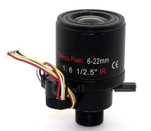 f1.6 1/2.5inch 5MP Varifocal auto focus 6-22mm ir lens M12 mount lens cctv Auto zoom optic lens