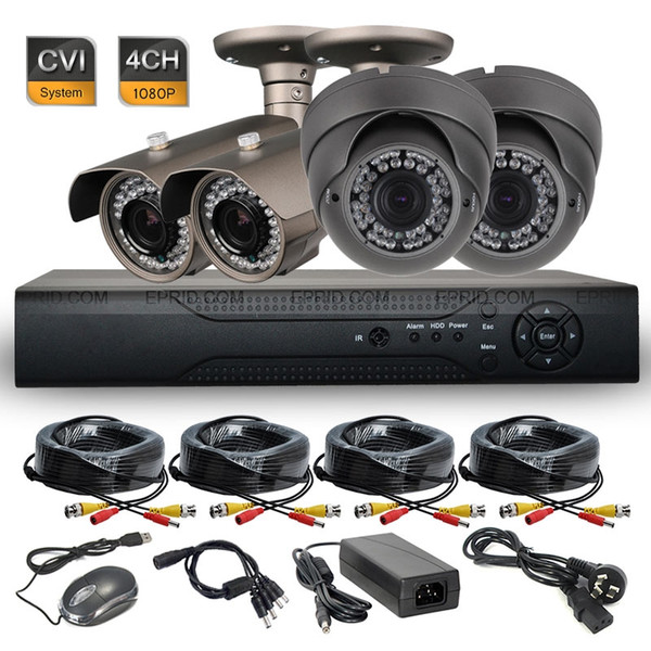 4CH HD 1080P Realtime 2.0MP HD-CVI Indoor Outdoor Security Camera DVR CVR System