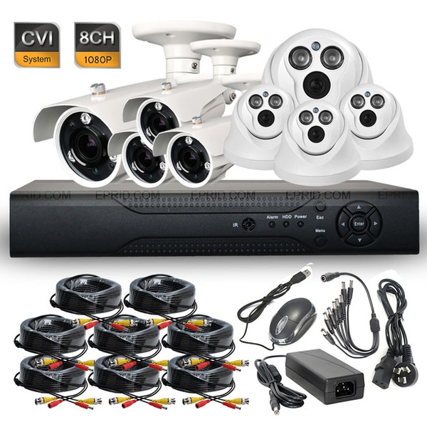 8CH HD-CVI 1080P 2.0MP Realtime Super-LED IR CCTV Security DVR Camera System