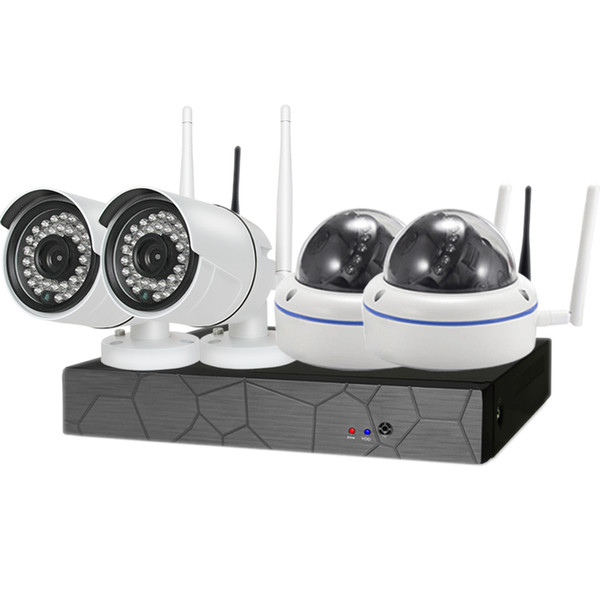 4CH CCTV System Wireless 720P NVR 4PCS 1.0MP IR Outdoor P2P Wifi IP CCTV Security Camera System Surveillance Kit with 1TB HDD