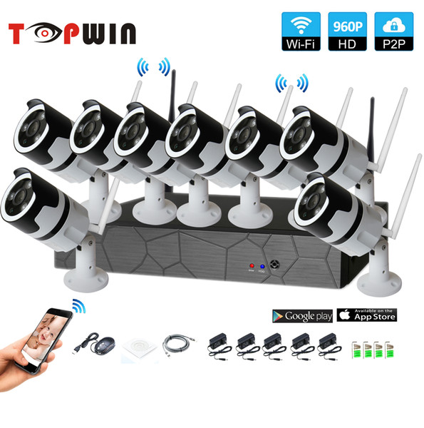 8CH two way audio talK HD Wireless NVR Kit P2P 960P outdorr Indoor IR Night Vision Security 1.3MP IP Camera WIFI CCTV System