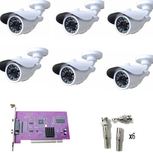 8CH CCTV DVR Video Card kit 480TVL SONY CCD CCTV IR Security Camera System NTSC