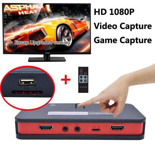 HDMI HD 1080P Ezcap Video Game Capture AV/HDMI/YPbpr Recorder into USB Flash SD Card for PS4 PS3 XBOX 360 One WiiU