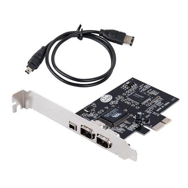 Firewire Card,PCIe Firewire 800 Adapter for Windows 10 with Low Profile Bracket and Cable,3 Ports (2x6 Pin 1x4 Pin) IEEE 1394