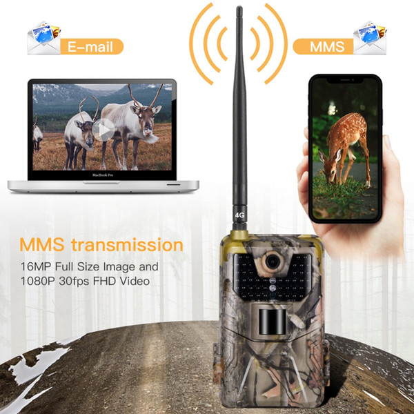 Suntekcam 4G MMS Trail Camera Wildlife Hunting Cameras HC900LTE 16MP 1080P 0.3S Trigger Infrared With Antenna Wild Surveillance