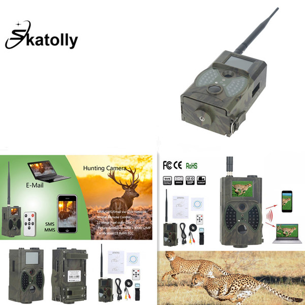 Skatolly HC300M 12MP 1080P Hunting Camera GSM Photo Traps Night Vision Wildlife infrared Hunting Trail Cameras Hunter Device