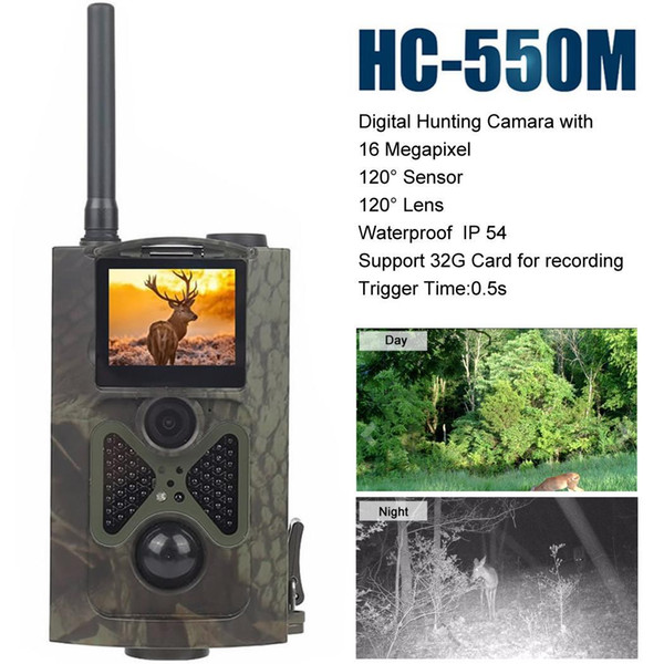 120 Degrees Night Vision Hunting Camera HC-550M 2G SMS Wild Hunter Game Trail Trap Pir Sensor Gsm Mms Infrared Wildlife Camera #