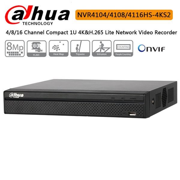 Dahua NVR4116HS-4KS2 Compact 1U 4K&H.265 Lite Network Video Recorder up to 8MP with Dahua logo English Firmware Free Shipping