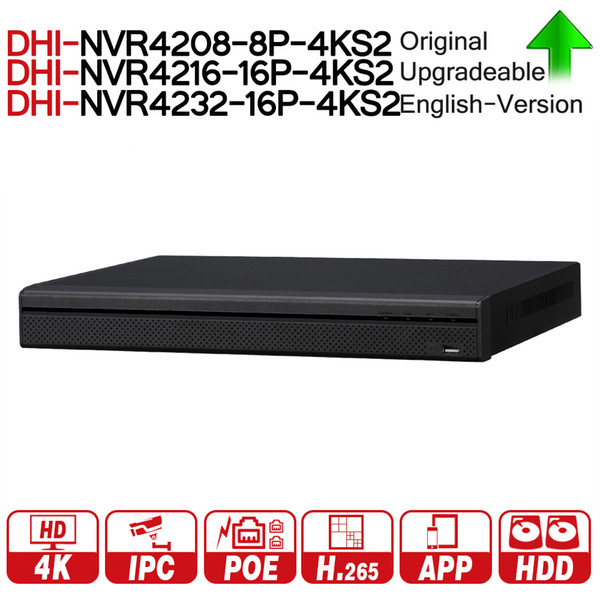 NVR4232-16P-4KS2 Original dahua english firmware Network video recorder OEM version no Dahua logo 16CH POE NVR 2019 Hot Sale