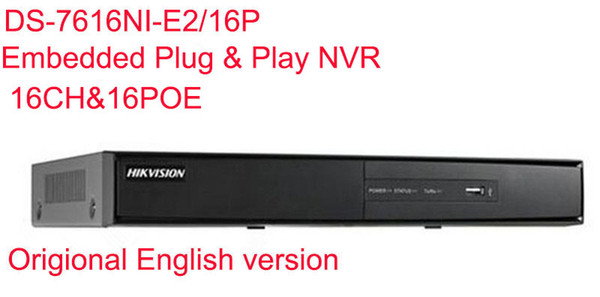 Free shipping Original Overseas DS-7616NI-E2/16P Embedded Plug & Play NVR Third-party Network Cameras Supported ONVIF