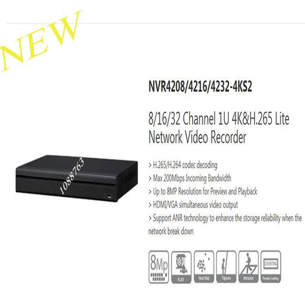 DHAUA 8/16/32 Channel 1U 4K&H.265 Lite Network Video Recorder Without Logo NVR4208-4KS2/NVR4216-4KS2/NVR4232-4KS2