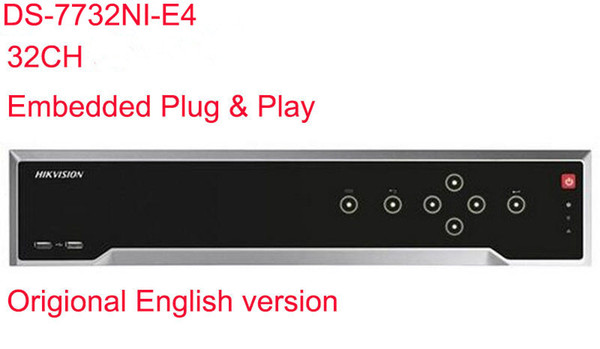 Hikvision Original English Version DS-7732NI-E4 Embedded Plug&Play NO POE NVR 32ch 4SATA Third-party Network Cameras