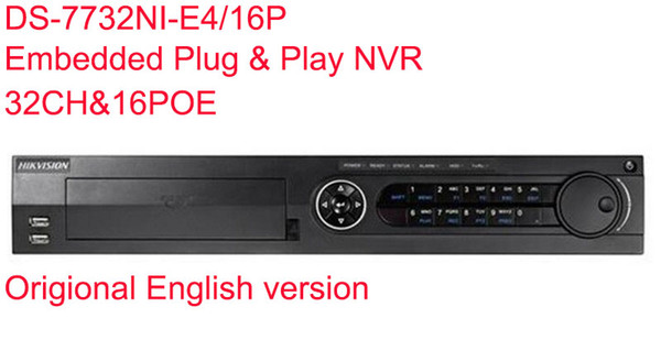 Hikvision POE NVR 32ch DS-7732NI-SP is DS-7732NI-E4/16P with 16 PoE network interfaces,4 SATA HDD interface,200Mbps 1920*1080P