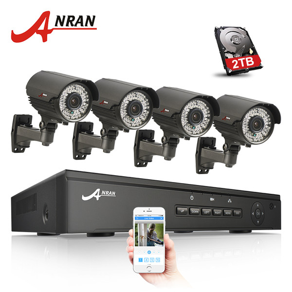 ANRAN Plug And Play 4CH 48V NVR POE CCTV System Onvif 1080P HD H.264 Varifocal 2.8mm-12mm IR Security Surveillance POE IP Camera