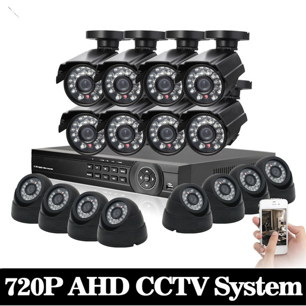 1TB HDD 1.0MP HD 2000TVL security bullet camera CCTV System Kit 16channel AHD Full 720P Video Surveillance 1080P DVR NVR system