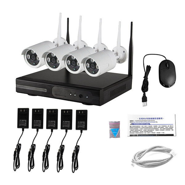 CCTV Camera IP Wireless Wifi 4CH Outdoor HD 720P NVR System 4PCS 1MP IR Outdoor P2P IP Camera Security System Surveillance Kit