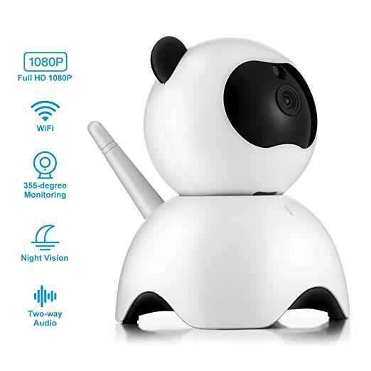 1080P HD Smart Panda Wi-Fi Network Ip Security Camera Intelligent Ip Camera Cute Panda-Shaped Webcam for Indoor Home Security