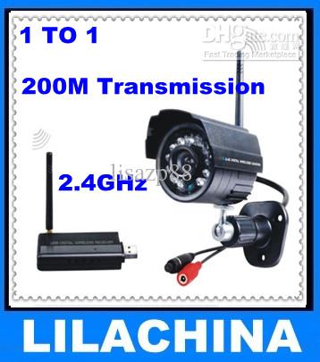 2.4ghz Wireless Security Camera and receiver kit with night vision and 200m transmission free shippi