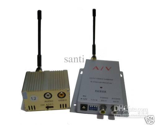 1.2Ghz Wireless 3000mW Receiver AV CCTV 4Ch Transmitter