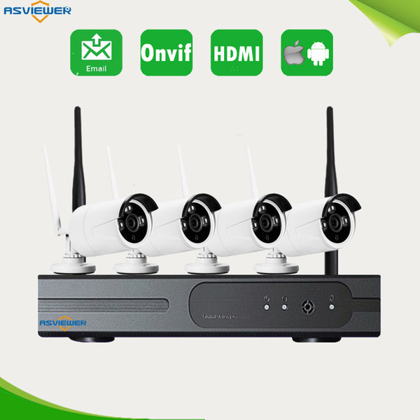 960P Wireless CCTV System 1.3MP 4CH Powerful NVR IP IR-CUT Bullet CCTV Camera IP Security System Surveillance NVR Kits