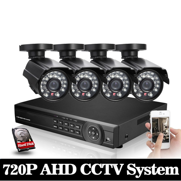 HD 2000TVL 8CH CCTV system 3G WIFI 4 channel Full 1080P HDMI AHD DVR kit 1080p output 4pcs security camera system with 1TB HDD