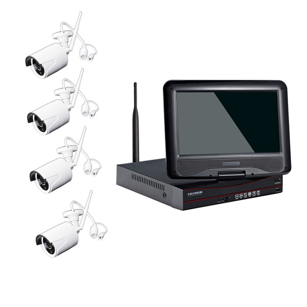 1080P 4CH Wifi Security Kit with 10 inch Monitor Wireless Surveillance Camera System Easy Installation Auto Connection No Need Setiing