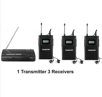 2014 UHF Wireless In Ear Stage Monitor System TAKSTAR In Ear Stage Wireless Monitor System 3 Receiver + 1 Transmitter WPM-200 free shipping