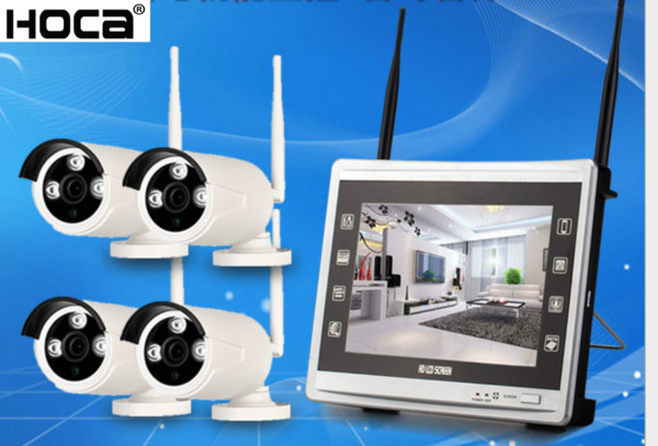 1080P HD 4ch Plug And Play 12 Inch LCD Screen Wireless NVR Kit CCTV System WIFI IP Camera Outdoor IR Security Camera