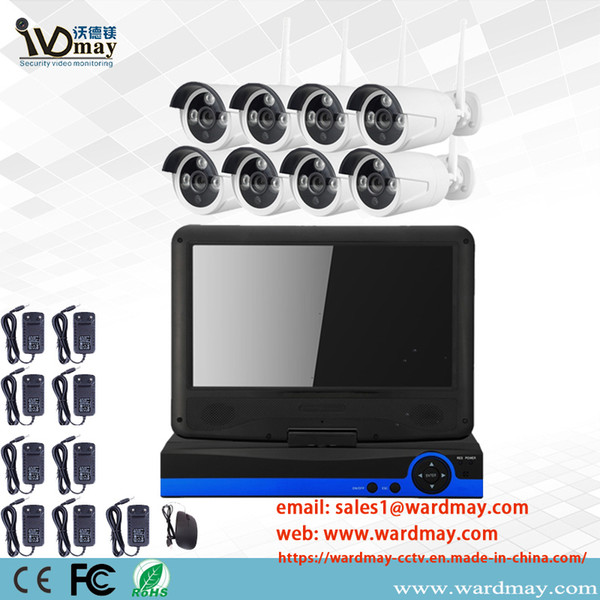 Wdm 8chs 1.3/2.0MP CCTV Security wifi nvr completed kits with 10.