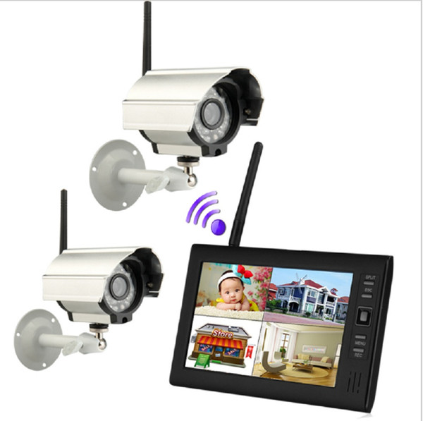 7 inch TFT Digital 2.4G Wireless Cameras Audio Video Baby Monitors 4CH DVR Security System With IR night light Cameras