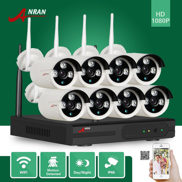 ANRAN CCTV Plug and Play HD 8CH 1080P WIFI NVR 2MP Outdoor Waterproof 3 Array IR IP Wireless Camera Security Surveillance System